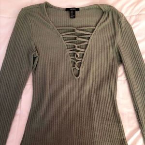 olive green forever 21 long sleeve